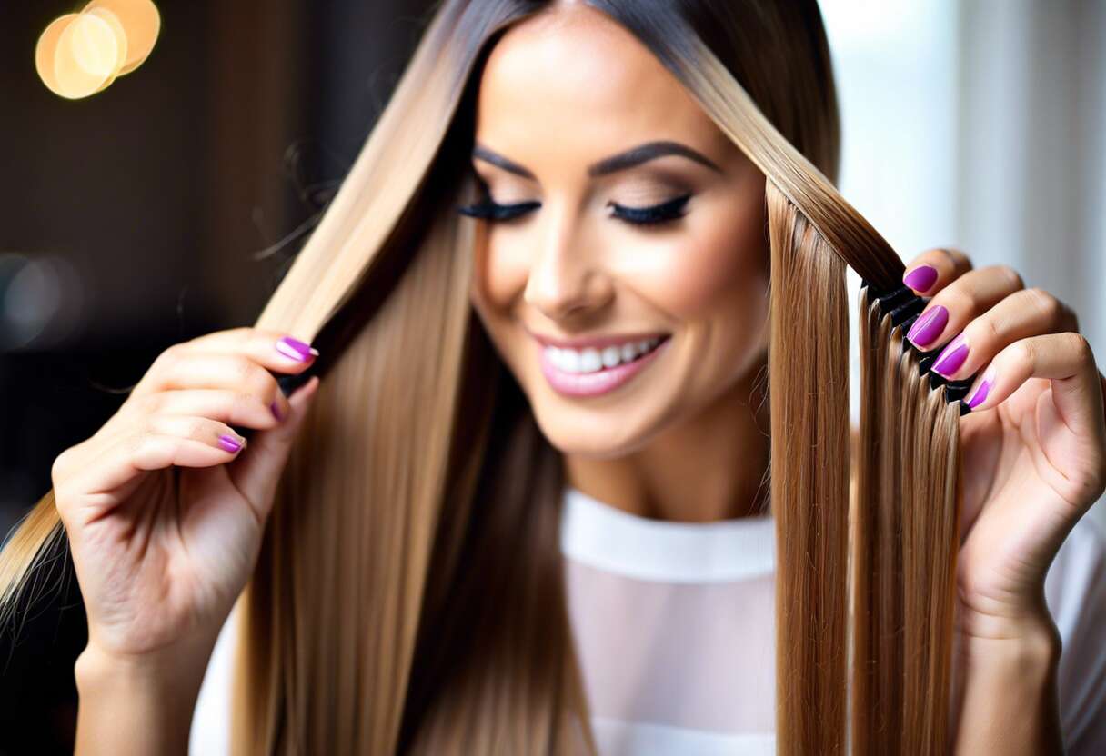 Techniques de fixation des extensions à clips pour un rendu naturel