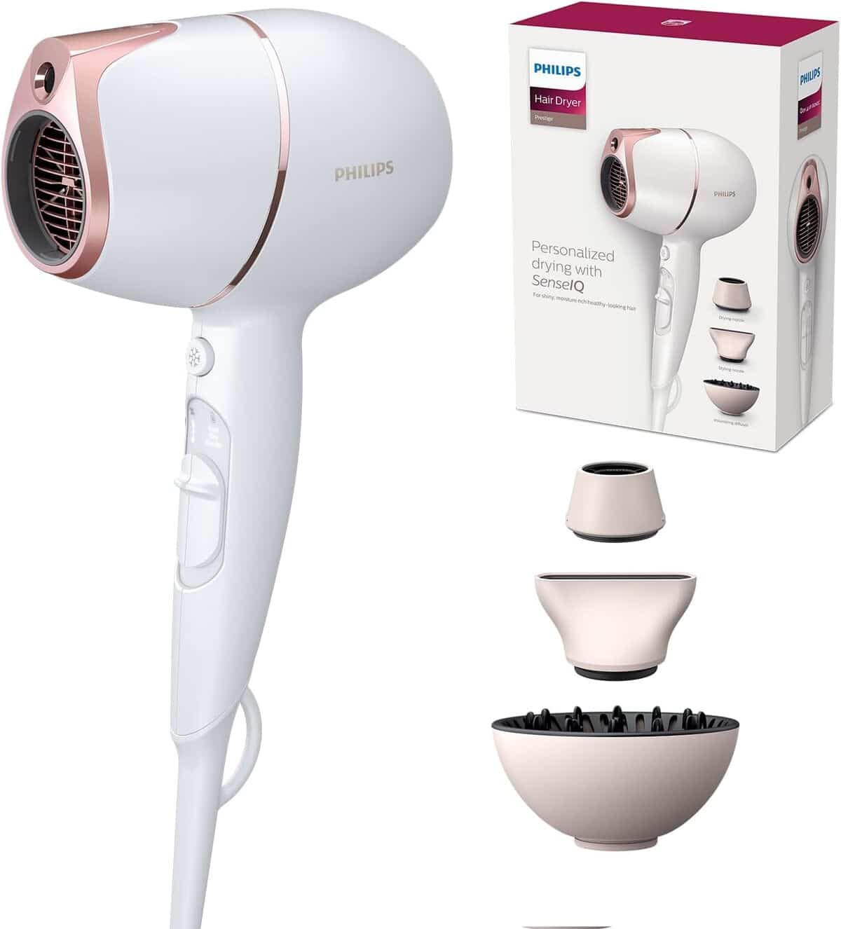 Test du Philips Prestige : sèche-cheveux SenseIQ et accessoires