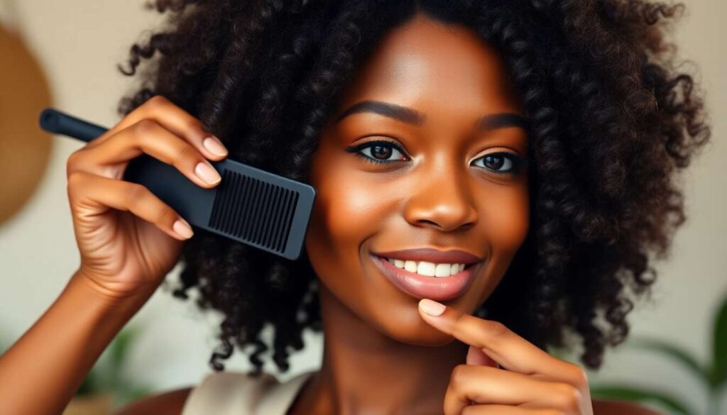 Garder ses boucles définies avec le peigne afro adapté
