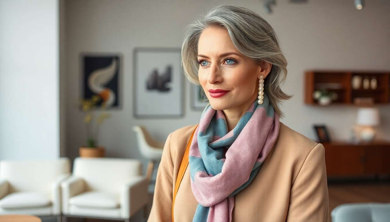 Accessoires stylés : rehausser l'apparence des cheveux gris avec chic