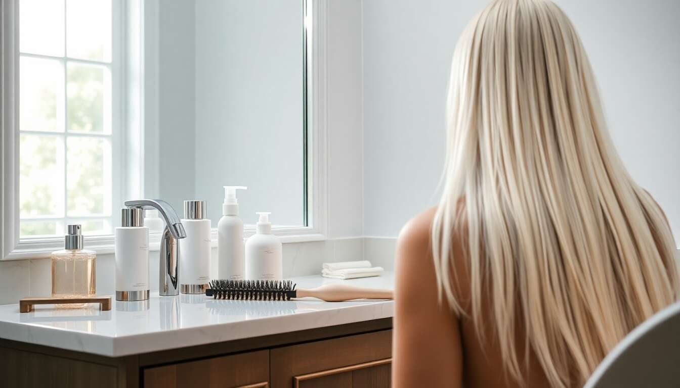 Entretien quotidien : routine idéale pour des cheveux blancs éclatants