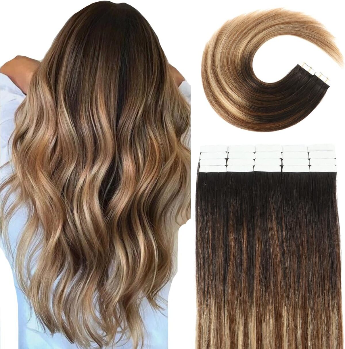 Avis : extensions adhésives Vinbao cheveux noir-marron ombre