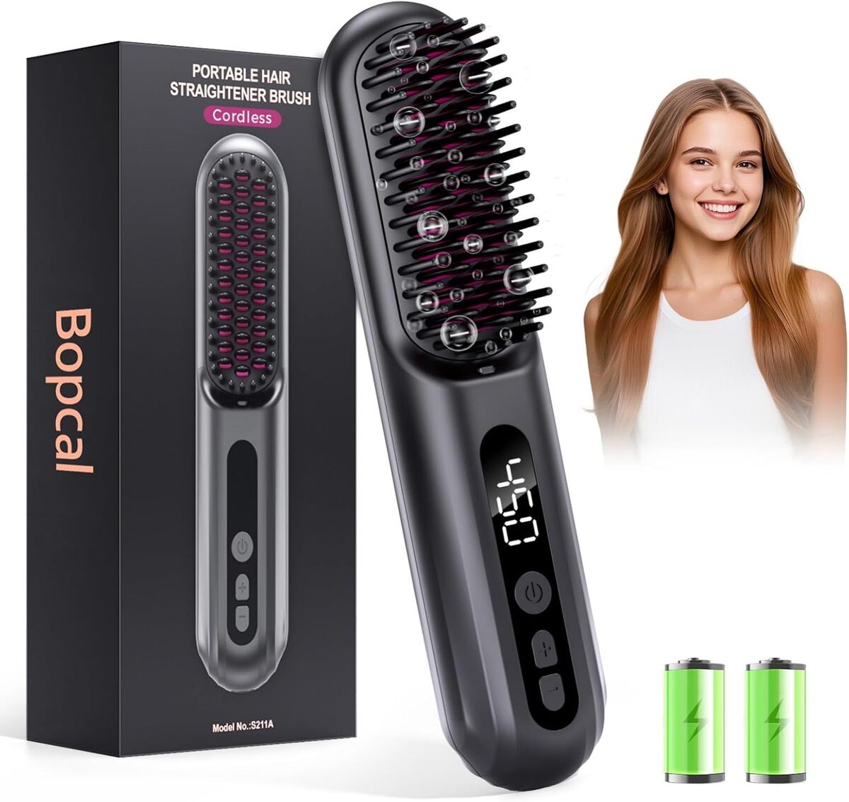 Test de la brosse lissante sans fil Bopcal 10000mAh : cheveux lisses en un rien de temps