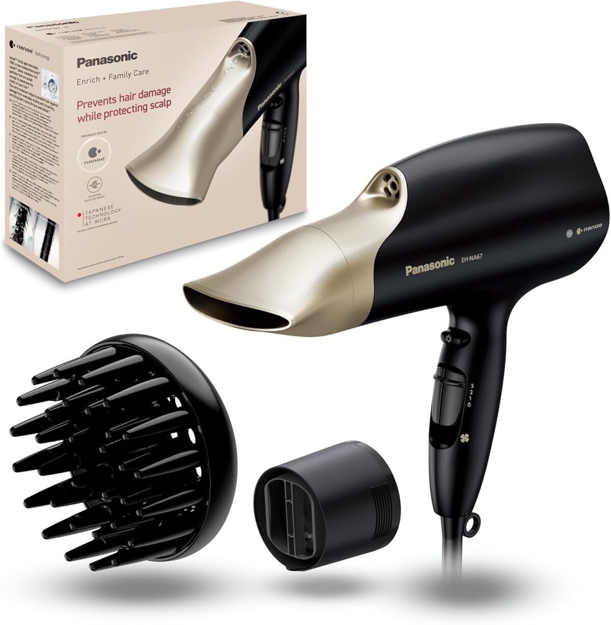 Test du sèche-cheveux Panasonic EH-NA67-K825, technologie nanoe