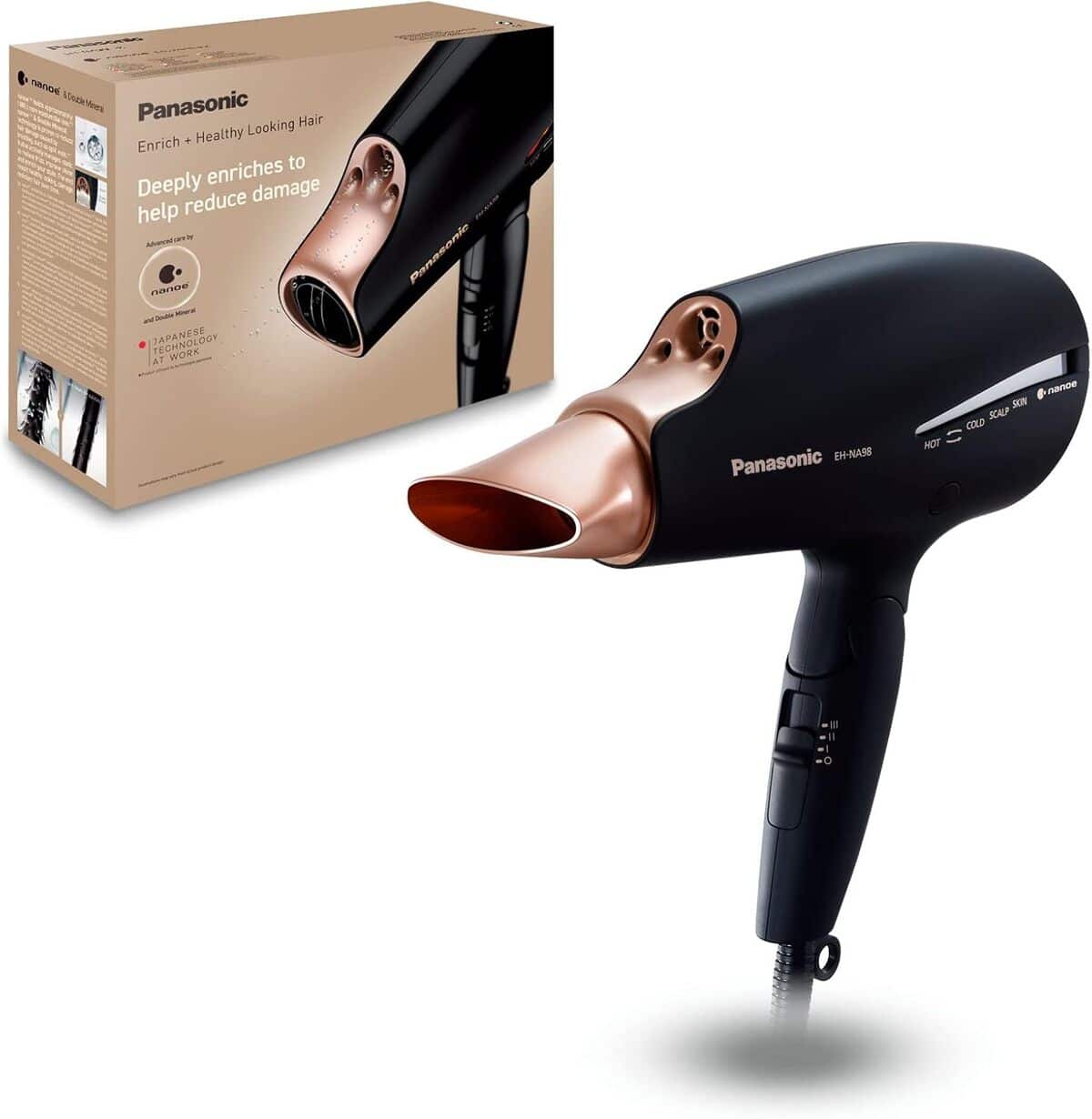 Test : panasonic EH-NA98, sèche-cheveux multifonction élégant noir
