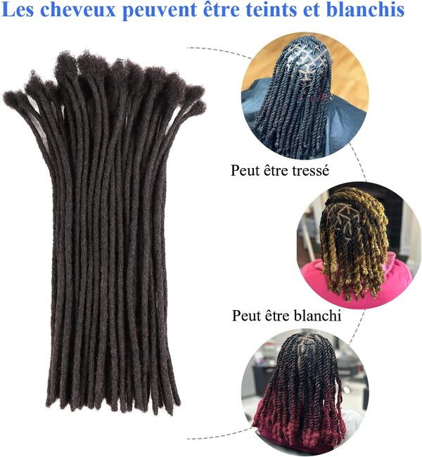 Dreadlocks De Extensions Cheveux Humains,Extensions de cheveux Locks 12 Pounces 0.6cm 60 Locs Par Paquet