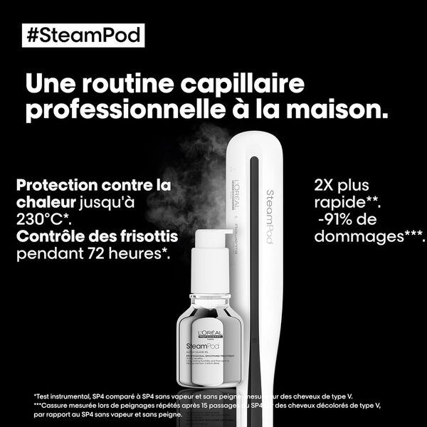 Steampod 3 - Lisseur Vapeur Professionnel 2-en-1 : Lissage & Wavy - Céramique Fer à lisser à la technologie vapeur - Adapté à tous types de cheveux - L'Oréal Professionnel