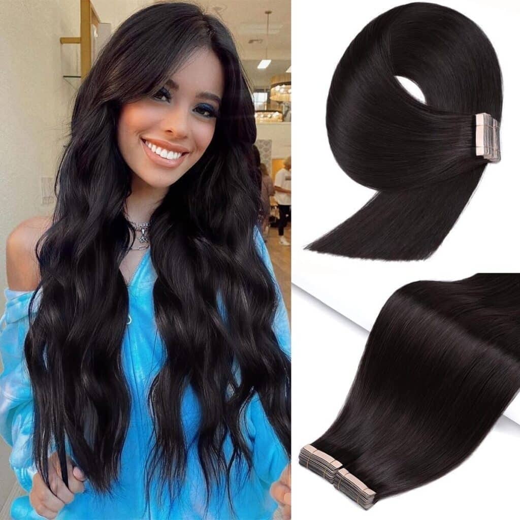 Avis sur les extensions adhésives YDDM 40pcs 50cm 100g noir naturel