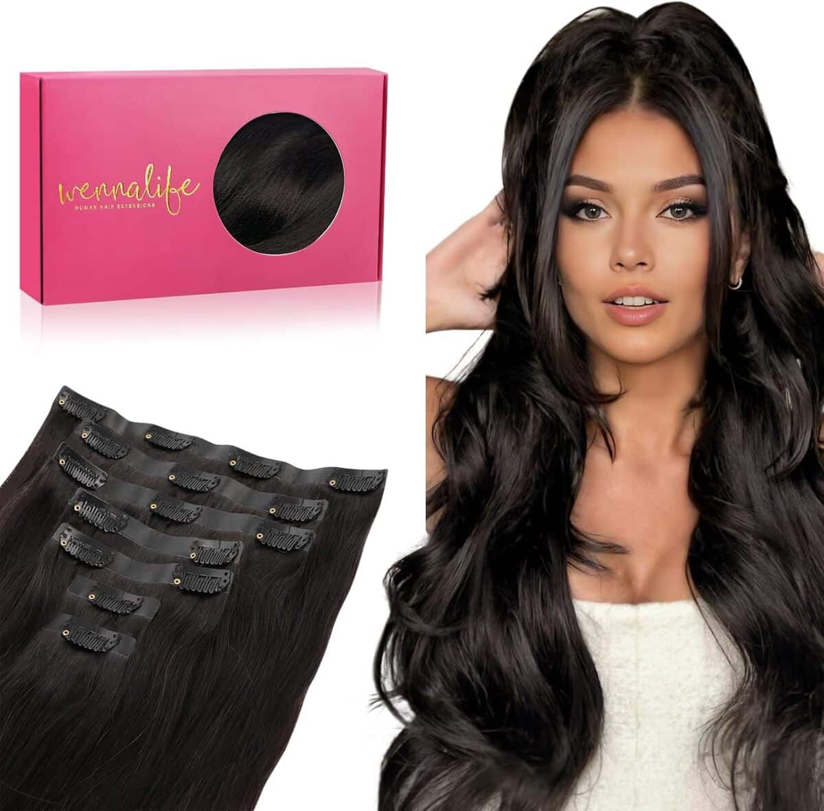 Test des extensions à clip WENNALIFE : longueur naturelle 35cm, 130g