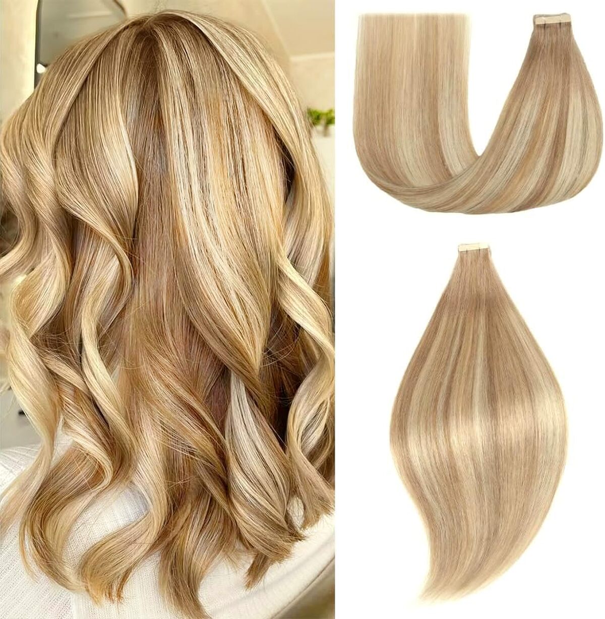 Test des extensions adhésives EINbeauty 60 cm brun clair et blond doré