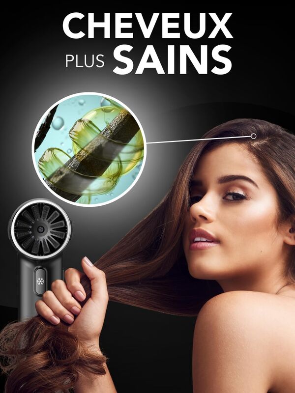 Gama Italy Professional Sèche-Cheveux Professionnel iQ3 Perfetto | Le sèche-cheveux intelligent original, Design Made in Italy, Puissance maximale, Économie d’énergie, Ultra léger (Noir)