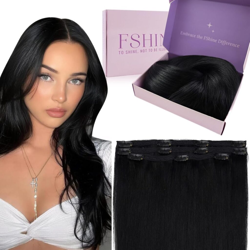 Fshine : test des extensions à clip cheveux naturels 65 cm 150g maxi volume noir