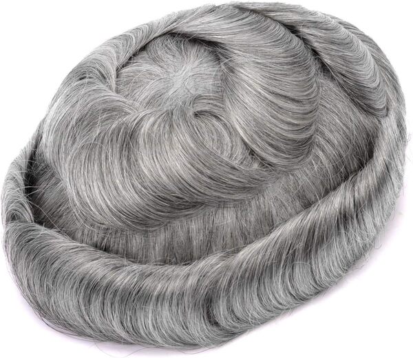 GEX 8 sortes pour homme Perruque postiches Densité moyenne Perruque cheveux humains de remplacement des systèmes des couleurs vives pour homme postiches