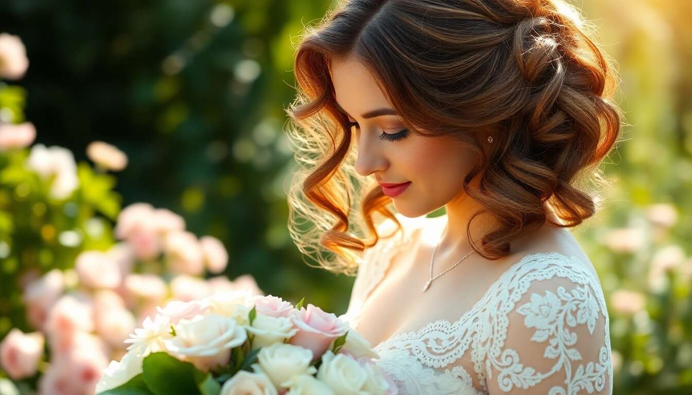 Zoom sur les boucles romantiques : un choix intemporel pour un mariage parfait