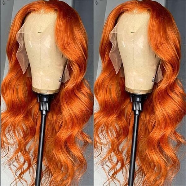 Orange Ginger Lace Front Wigs 26 inch Human Hair Body Wave 13x4 HD Lace Frontal Wigs Human Hair Colored Wig for Women