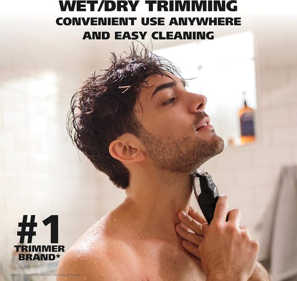 Wahl Aqua Blade Rechargeable Wet Dry Lithium Ion Deluxe Trimming Kit with 4 Interchangeable Heads for Shaving, Detailing, Grooming Beards, Mustaches, Stubble, Ear, Nose, Body – Model 9899-100