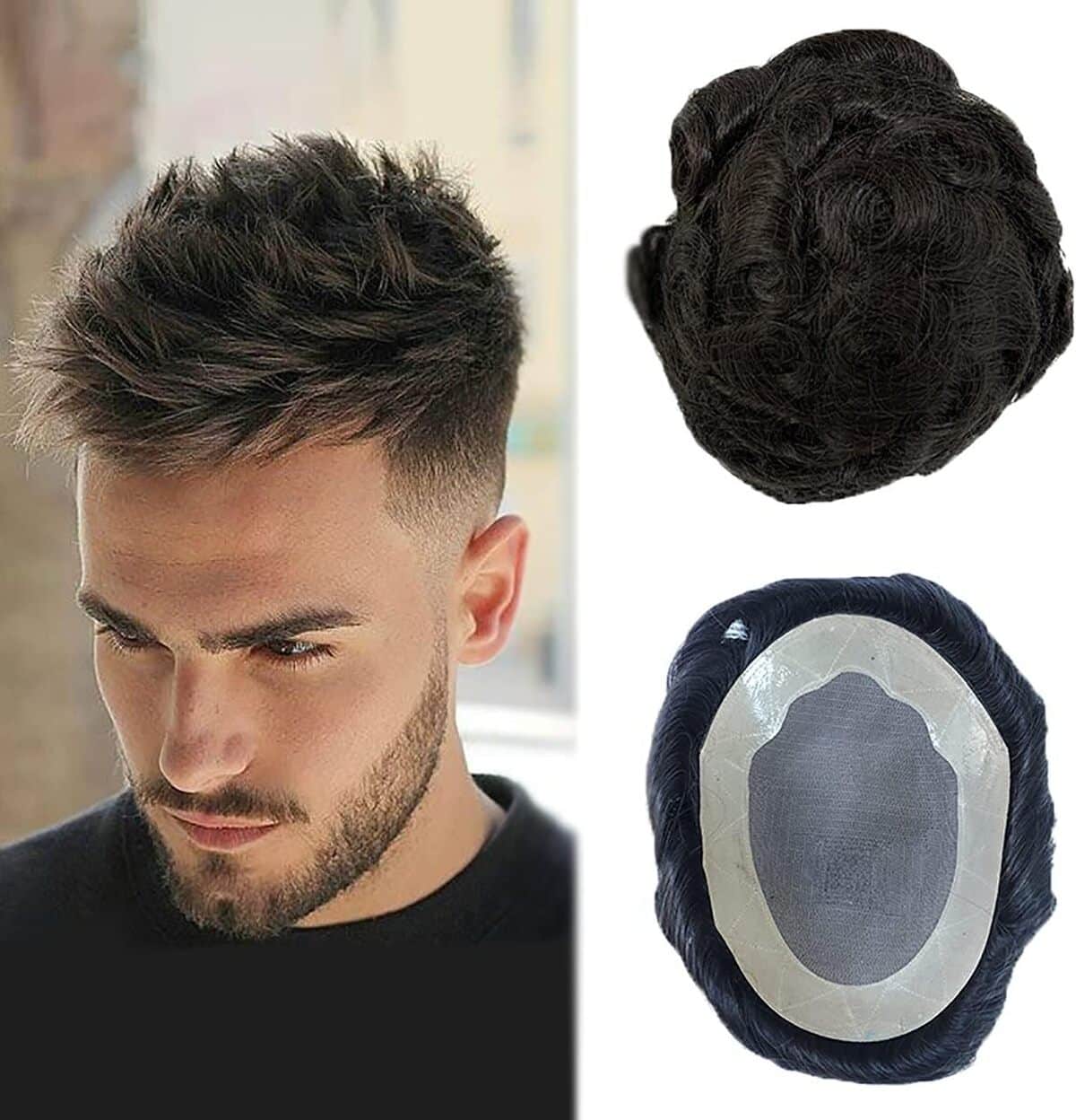 Avis : perruque cheveux humains hommes Mono Npu Naturel