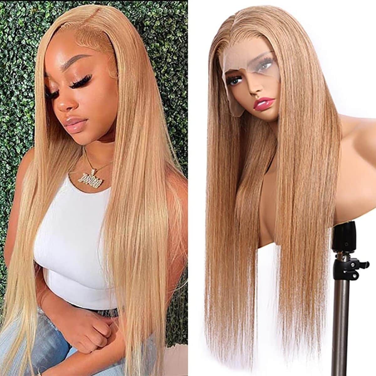 Avis sur la perruque droite blond miel, 28 pouces et densité 180%