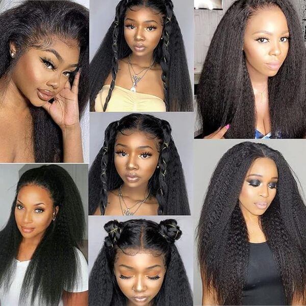 Zeslaerr 1B Natural Black Color Cheveux Naturels Bundles Human Hair Extensions 8A Grade Unprocessed Brazilian Virgin Cheveux humains Yaki Straight Bundles For Women 34 34 34 Pouces