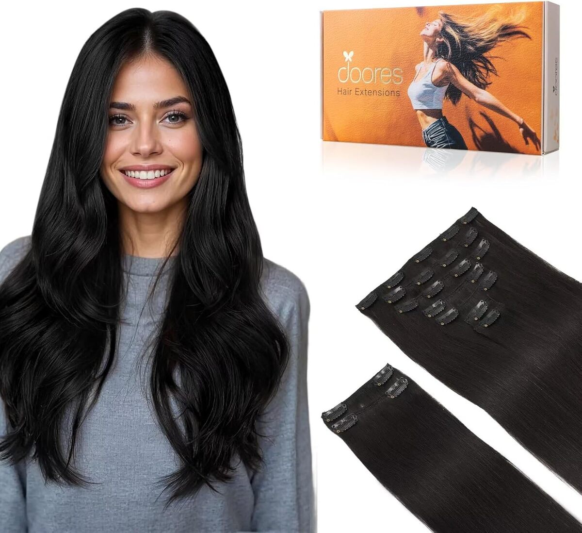 Avis sur l'extension cheveux Doores brun chocolat à clip 35cm