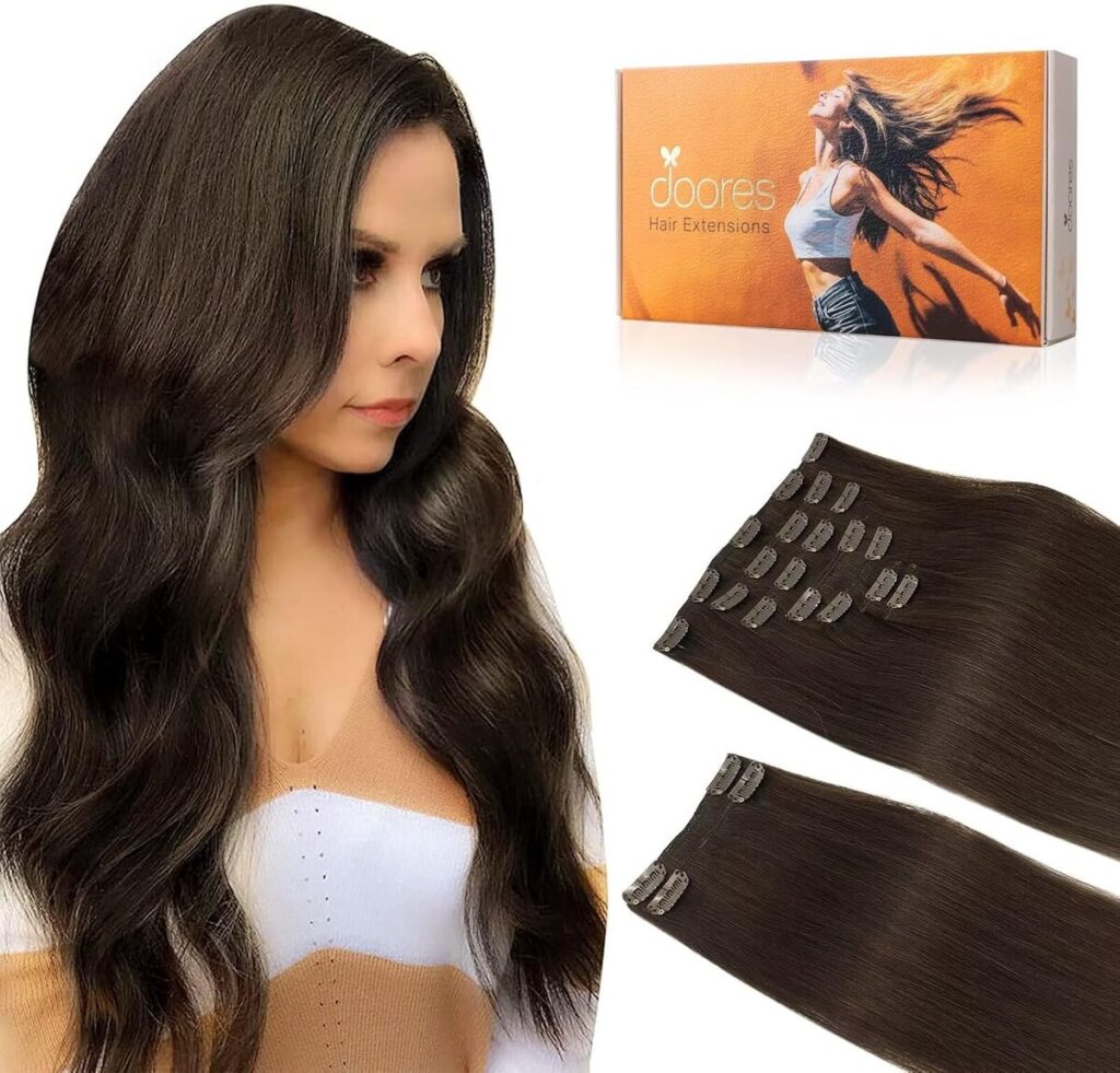 Test : extensions cheveux doores brun foncé Remy 55 cm à clip