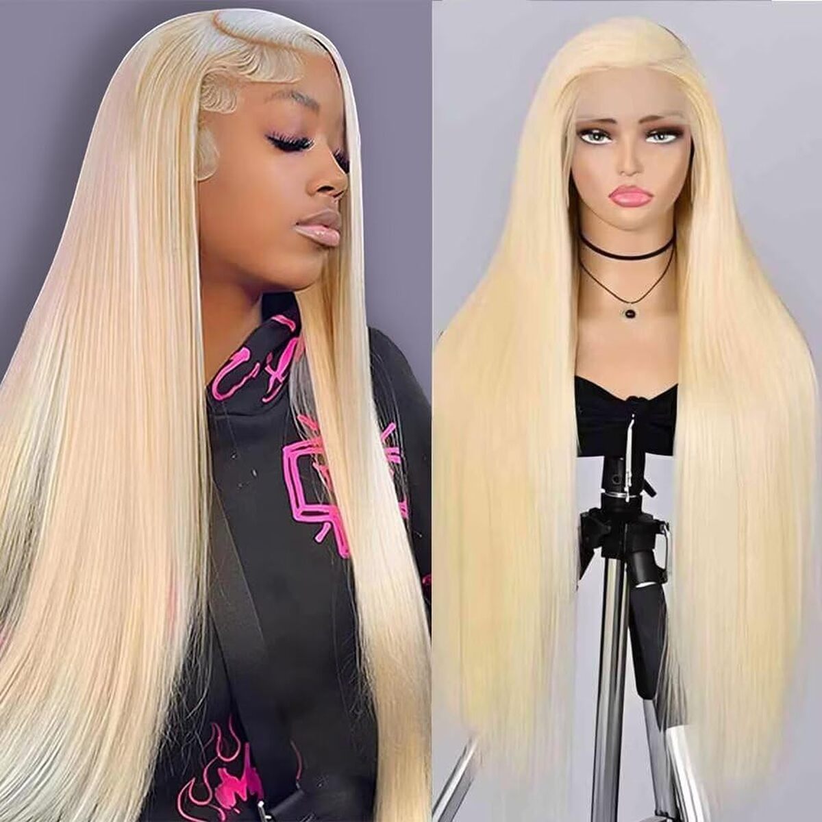 Avis : perruque 28 pouces Lace Front blond pré-pincée