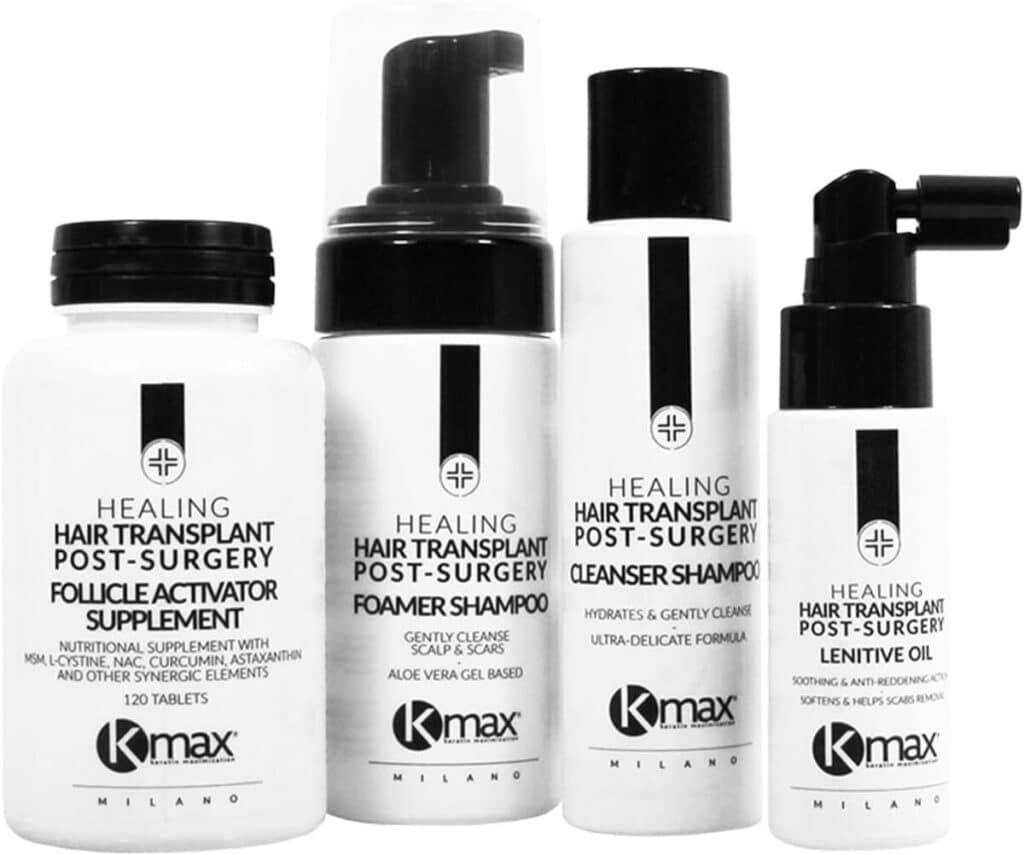Test du kit post-chirurgical Kmax Hair Transplant : soins après greffe