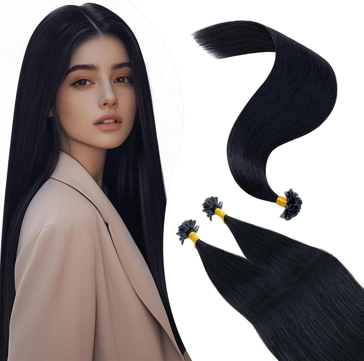Test : extensions cheveux Elailite 100 mèches naturel kératine 55 cm
