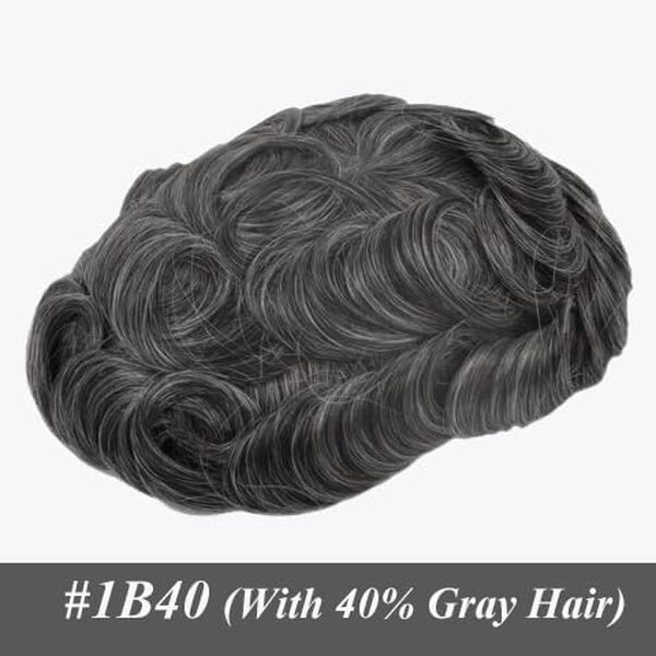 postiche pour hommes 0,04 peau fine double nœuds 100% système de cheveux humains pour hommes perruques hommes durable postiche hommes cheveux humains taille de base 8x10 pouces 120% de densité（#1B40）