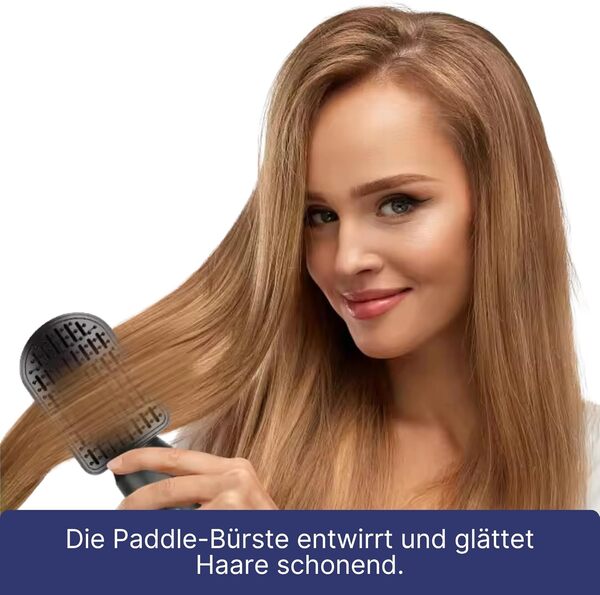Sollero Airstyler 7 en 1 Fer à cheveux 7 en 1 Brosse à air chaud Multistyler pour le volume, les boucles, le lissage et le séchage Idéal pour tous les types de cheveux