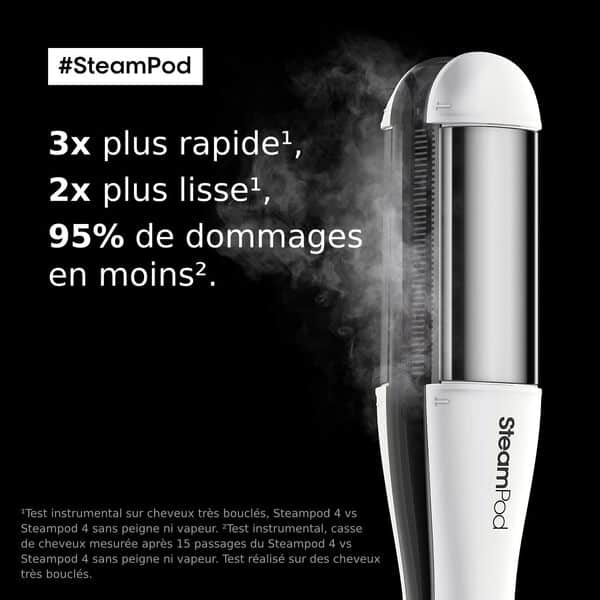 SteamPod 4 - Lisseur Boucleur Vapeur Professionnel, Protection de la Fibre, Tenue Longue Durée, Outil + Soin Lissant Concentré + Routine Absolut Repair, L'Oréal Professionnel