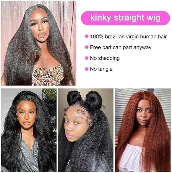 Explorez notre test détaillé de la perruque Kinky Straight brésilienne 55 cm en cheveux humains pour une allure naturelle et élégante.