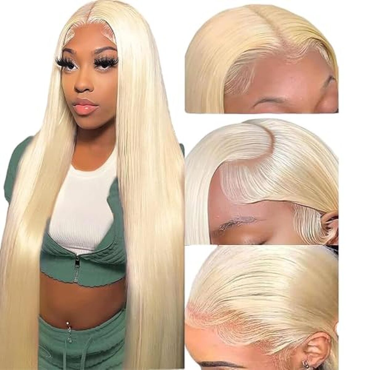 Test de la perruque blonde 613 straight, cheveux naturels 30 pouces