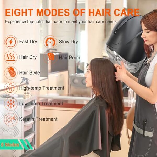 Découvrez le sèche-cheveux Elitzia numérique à capuche 1000 W noir : performance, style et confort réunis pour un séchage optimal.