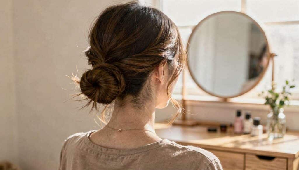 Chignons express : styles quotidiens pour cheveux mi-longs