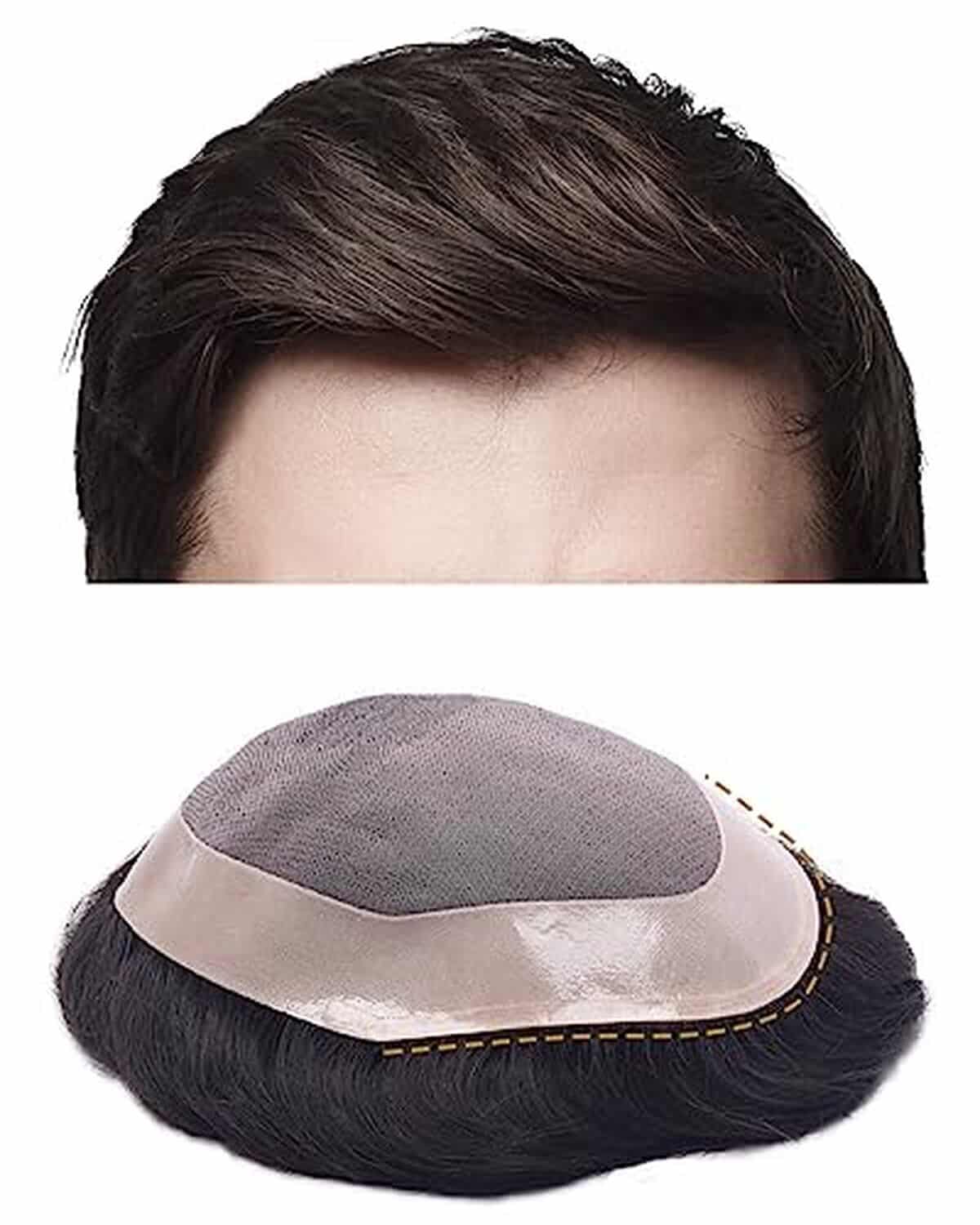 Evaluation du système de remplacement Auspiciouswig Fine Mono : toupet pour hommes 6x8 pouces