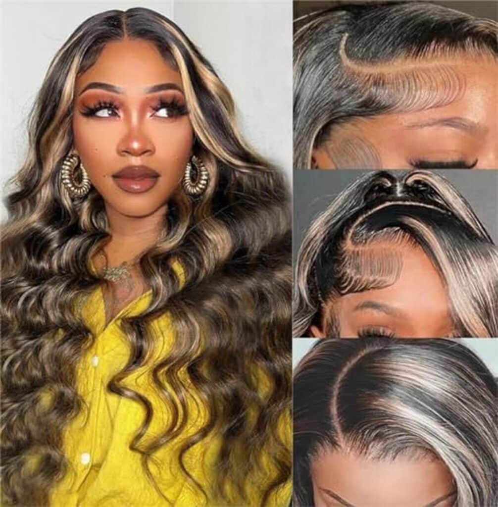 Test de la perruque ondulée Sexycat 76, 2 cm, cheveux humains ombrés