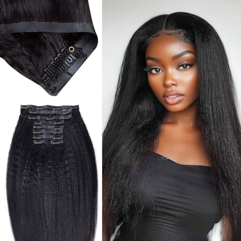 Test de l'extension cheveux naturel Flooyeer kinky straight 45 cm 130 g