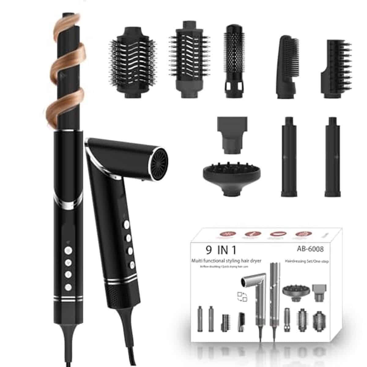 Test du coiffage multifonction : aXCEED Hairstyler Kit 9 en 1 1400 W