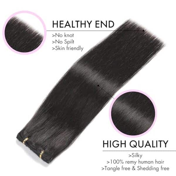 Découvrez notre avis détaillé sur les extensions de cheveux EINbeauty : 7 pièces de 60 cm et 120 g, parfaites pour un look naturel et volumineux. Idéal pour les cheveux noirs.