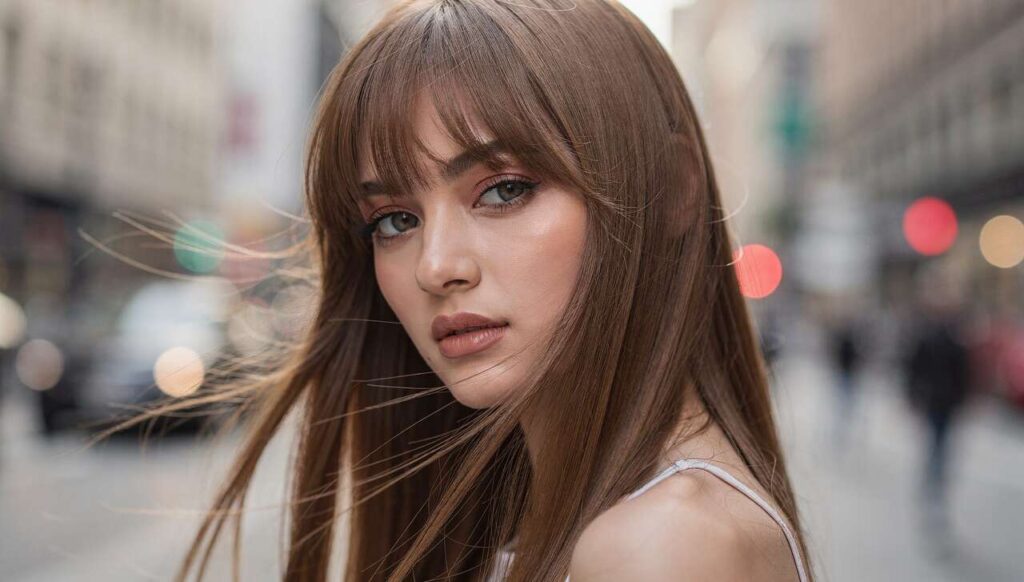 Frange longue : le style face framing tendance