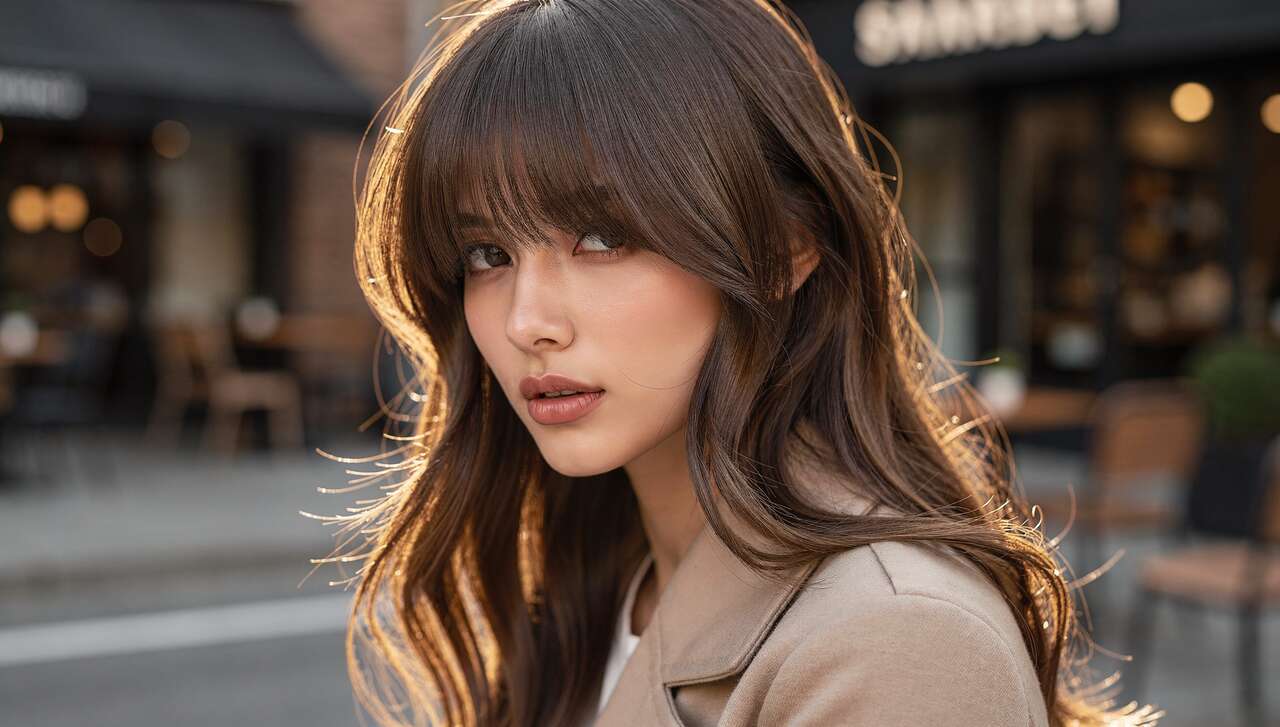 Comprendre la frange longue : un style face framing
