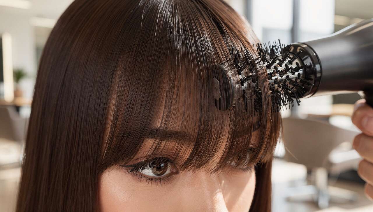 Coiffage optimal avec sèche-cheveux et brosse ronde