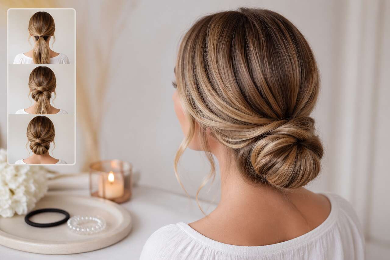 Chignon bas express : volume et simplicité pour cheveux longs