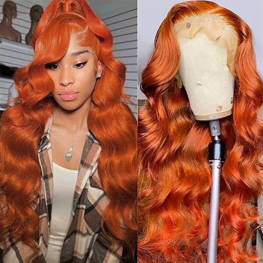 Avis : perruque orange ginger HD lace front Remy pour femmes noires 71cm