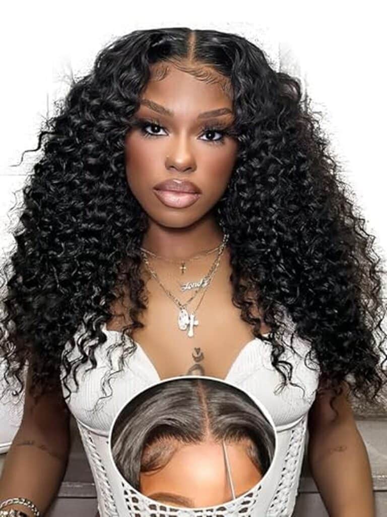 Avis sur la perruque Deep Wave 20 pouces femme, naturelle et sans colle