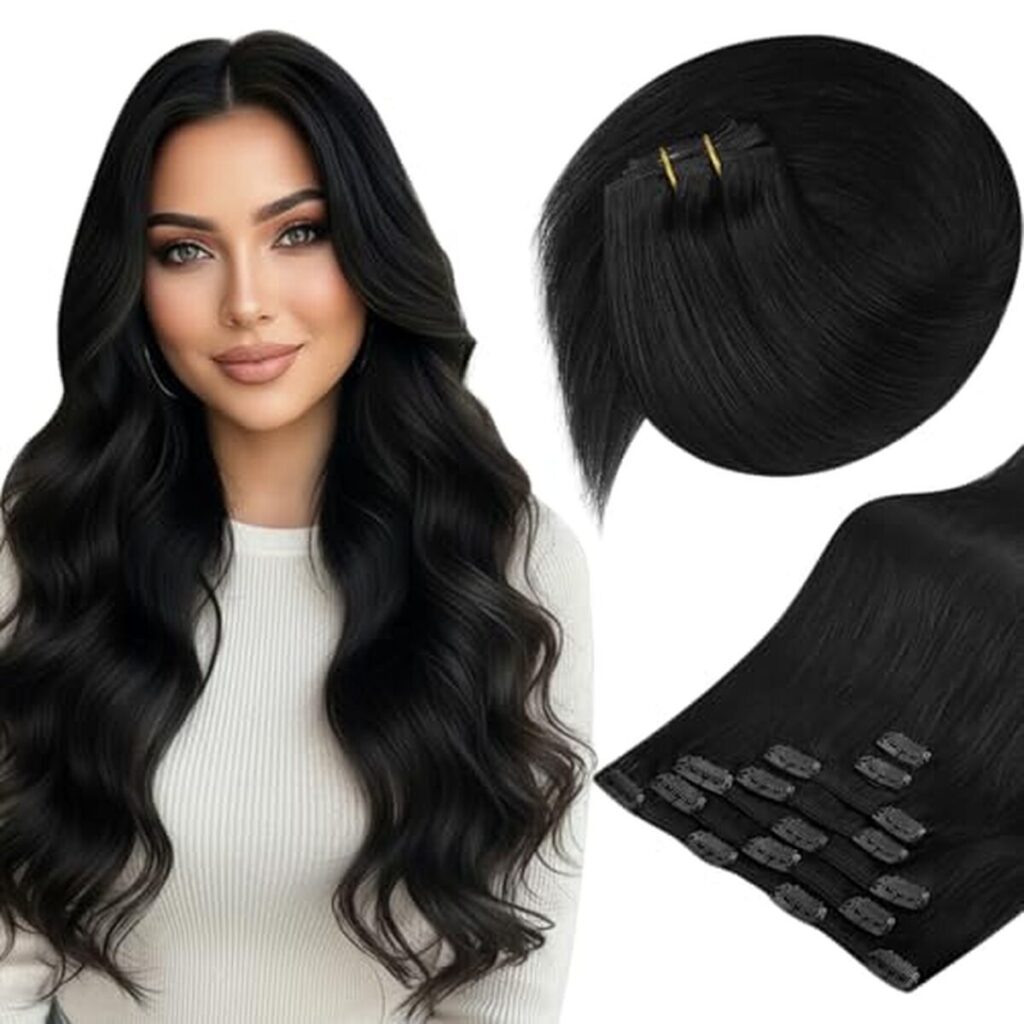 Test : extension clip cheveux réels Sunny noir 45 cm Remy invisible